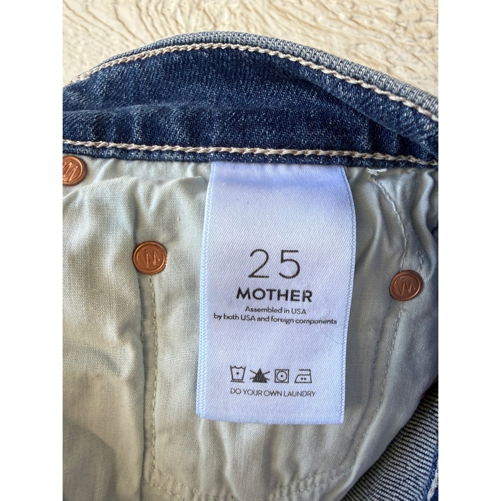 Mother Superior High Waisted Study Hover Jeans Treating Myself Blue Size 25 - Picture 7 of 7